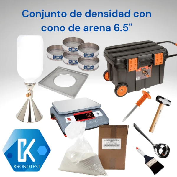 Cono de arena para ensayo de densidad de 6 1/2" diámetro-incluye placa base